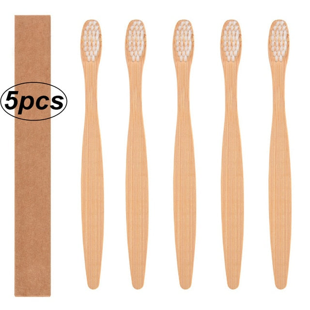 Rainbow Whitening Soft Bristle Bamboo Toothbrush