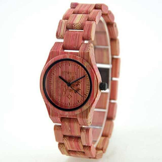 Colorful Bamboo Wood Watch, Waterproof Wrist Watch For Male & Female