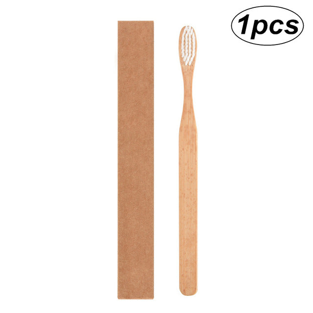 Rainbow Whitening Soft Bristle Bamboo Toothbrush