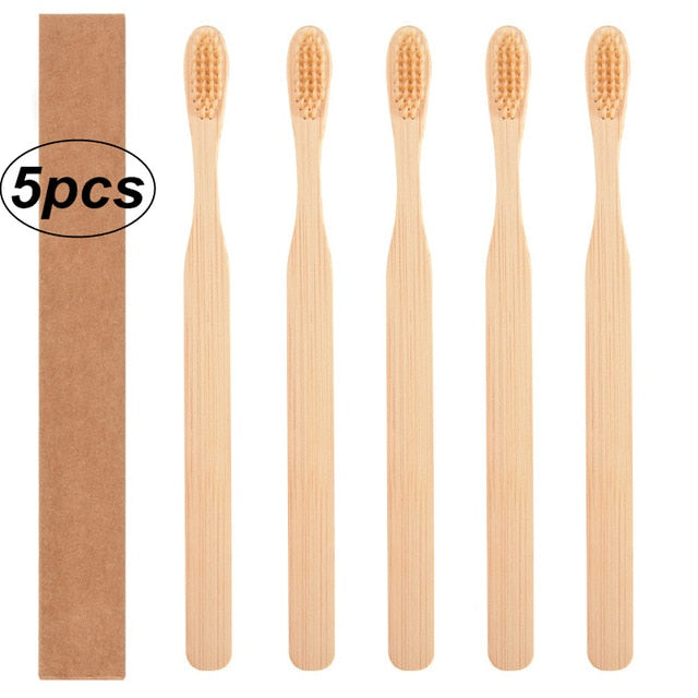 Rainbow Whitening Soft Bristle Bamboo Toothbrush