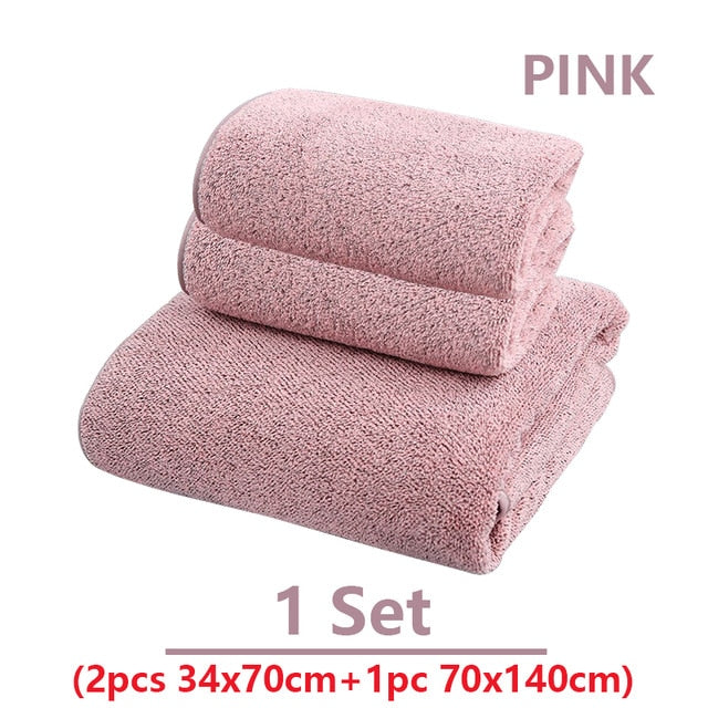 Adult Soft Absorbent Microfiber Fabric Towel Sets