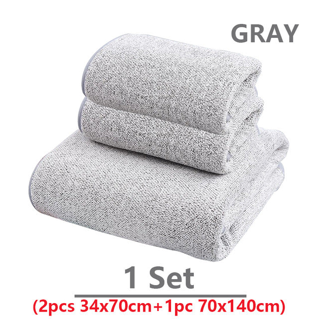 Adult Soft Absorbent Microfiber Fabric Towel Sets
