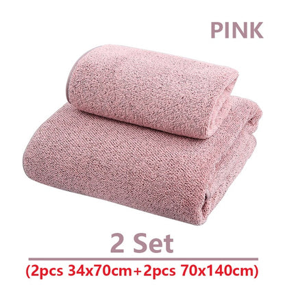 Adult Soft Absorbent Microfiber Fabric Towel Sets