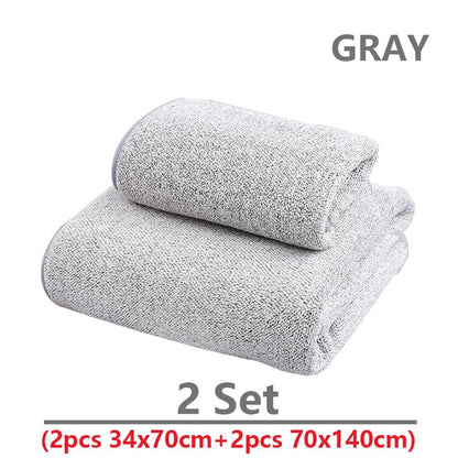 Adult Soft Absorbent Microfiber Fabric Towel Sets